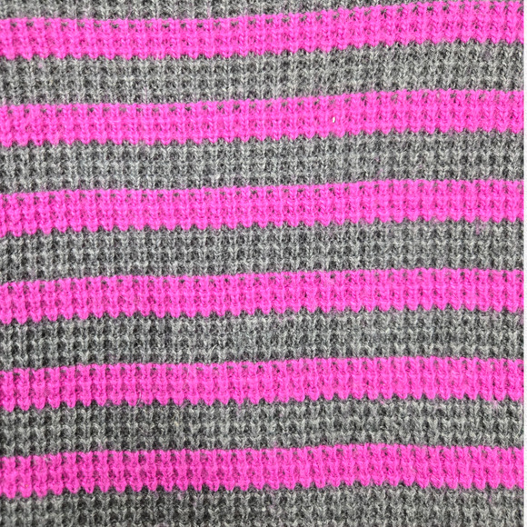 Splendid Gray Magenta Pink Stripe Scoop Neck Sweater Merino Alpaca Size Medium - Picture 4 of 6